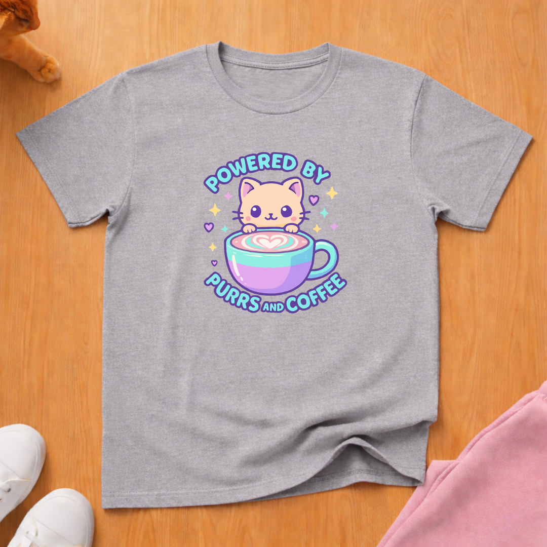 Cute purrs and coffee 2 cat T-shirt