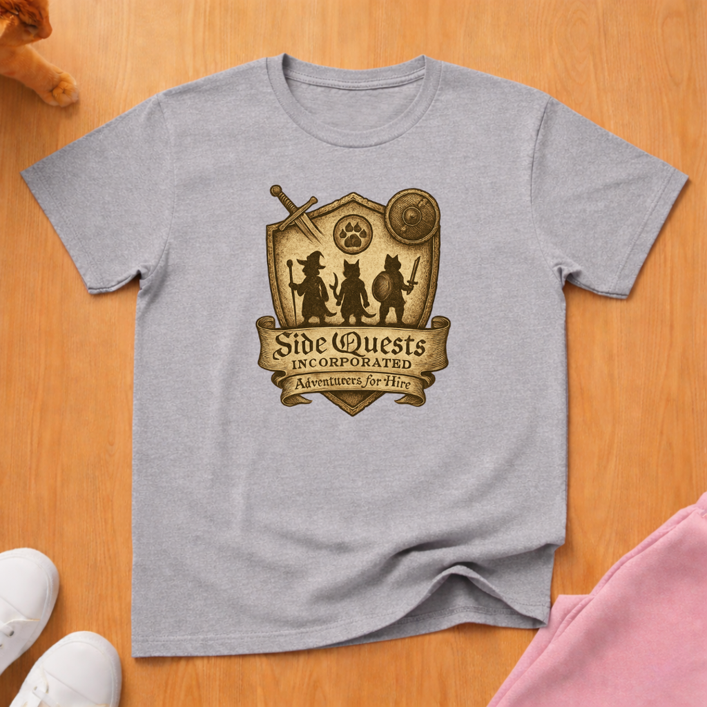 Side Quests 3 cat T-shirt