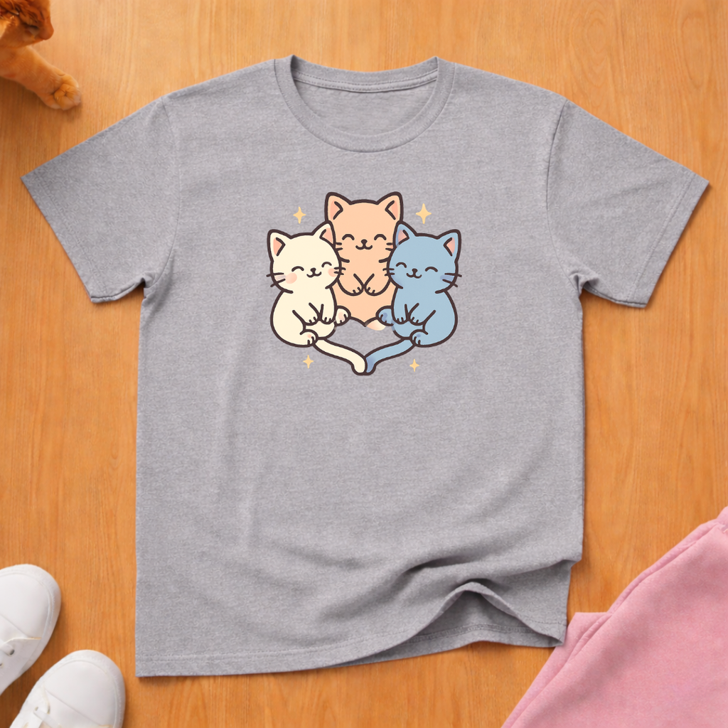 Cute cat tail heart cat T-shirt
