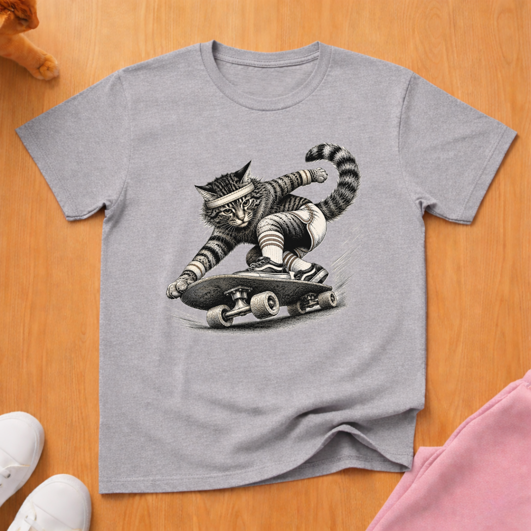 Skateboard cat T-shirt