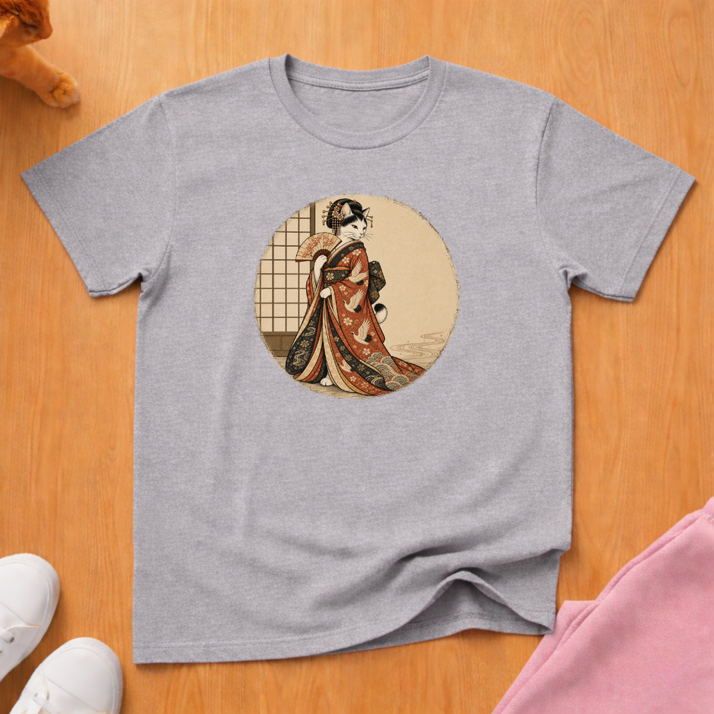 Geisha cat fan T-shirt