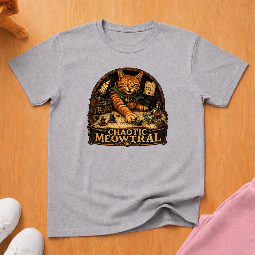RPG player chaotic meowtral T-shirt