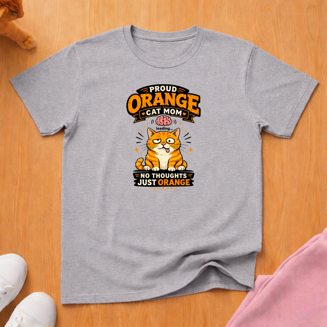 Orange cat mom T-shirt
