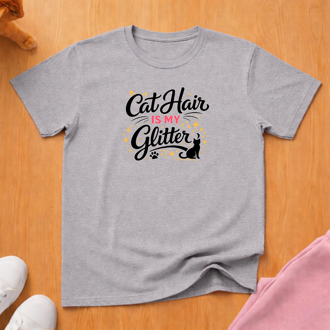 Cat hair is my glitter (light) T-shirt