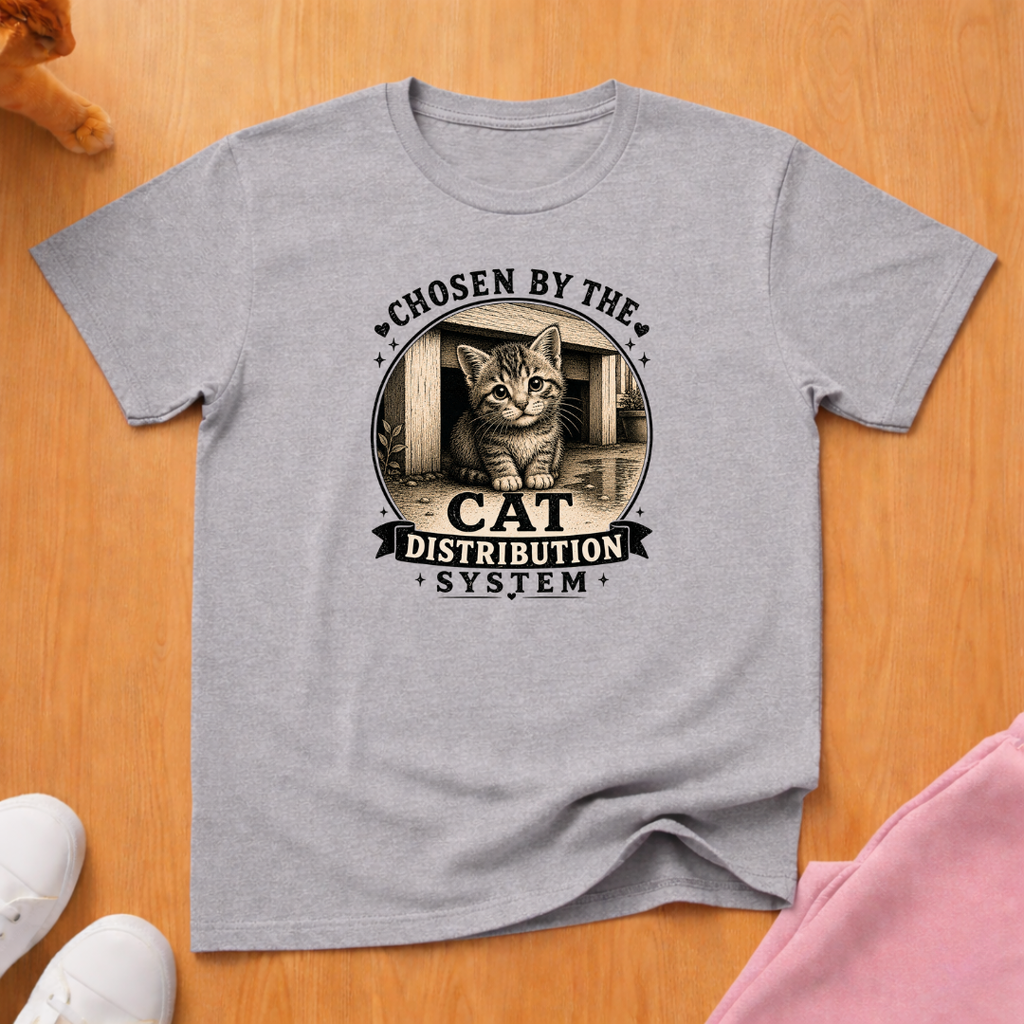 Cat distribution system (dark) T-shirt