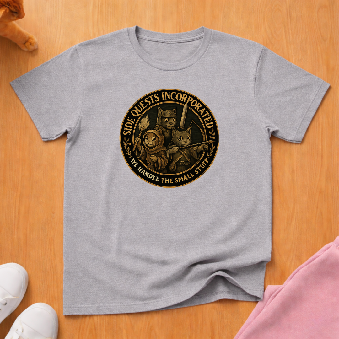Side Quests 2 cat T-shirt