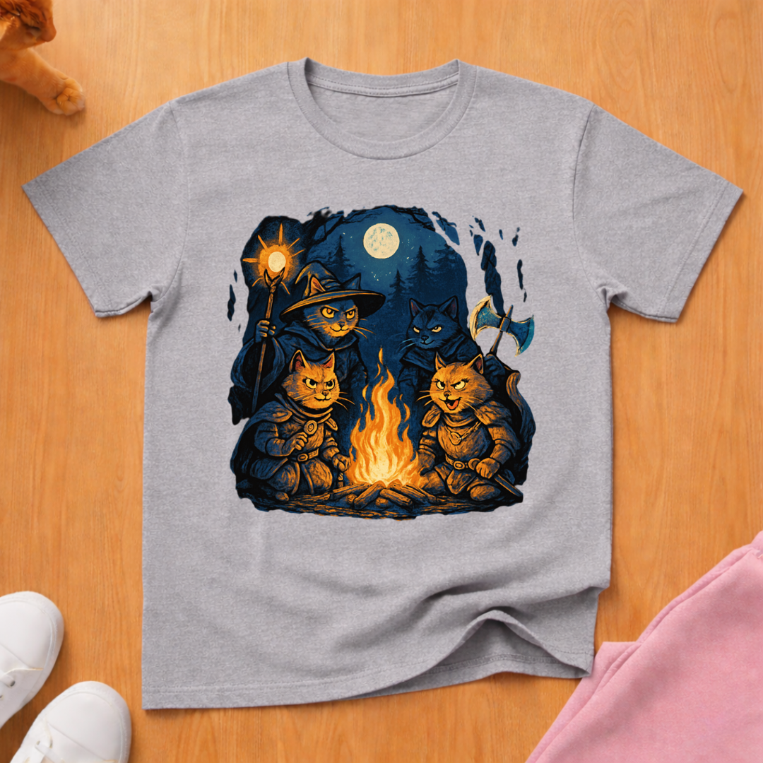 Cat DnD party 2 cat T-shirt