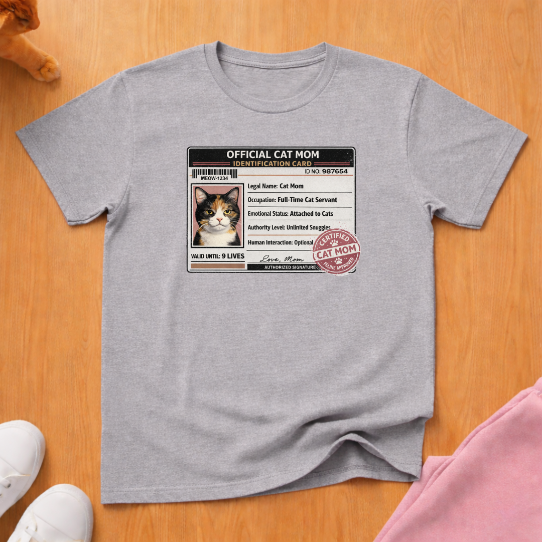 Cat mom ID T-shirt