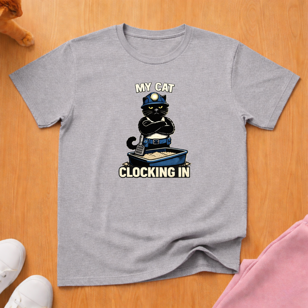 My cat clocking in T-shirt