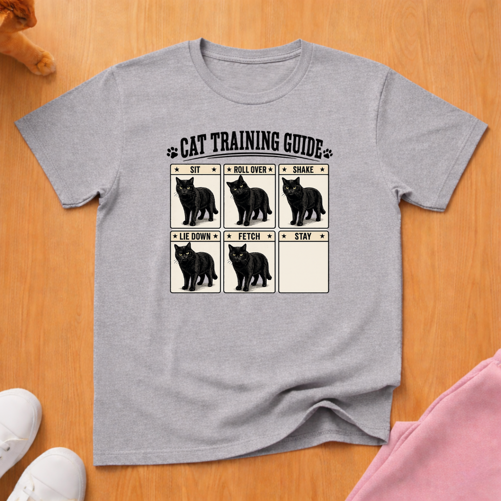 Cat training guide (dark) T-shirt