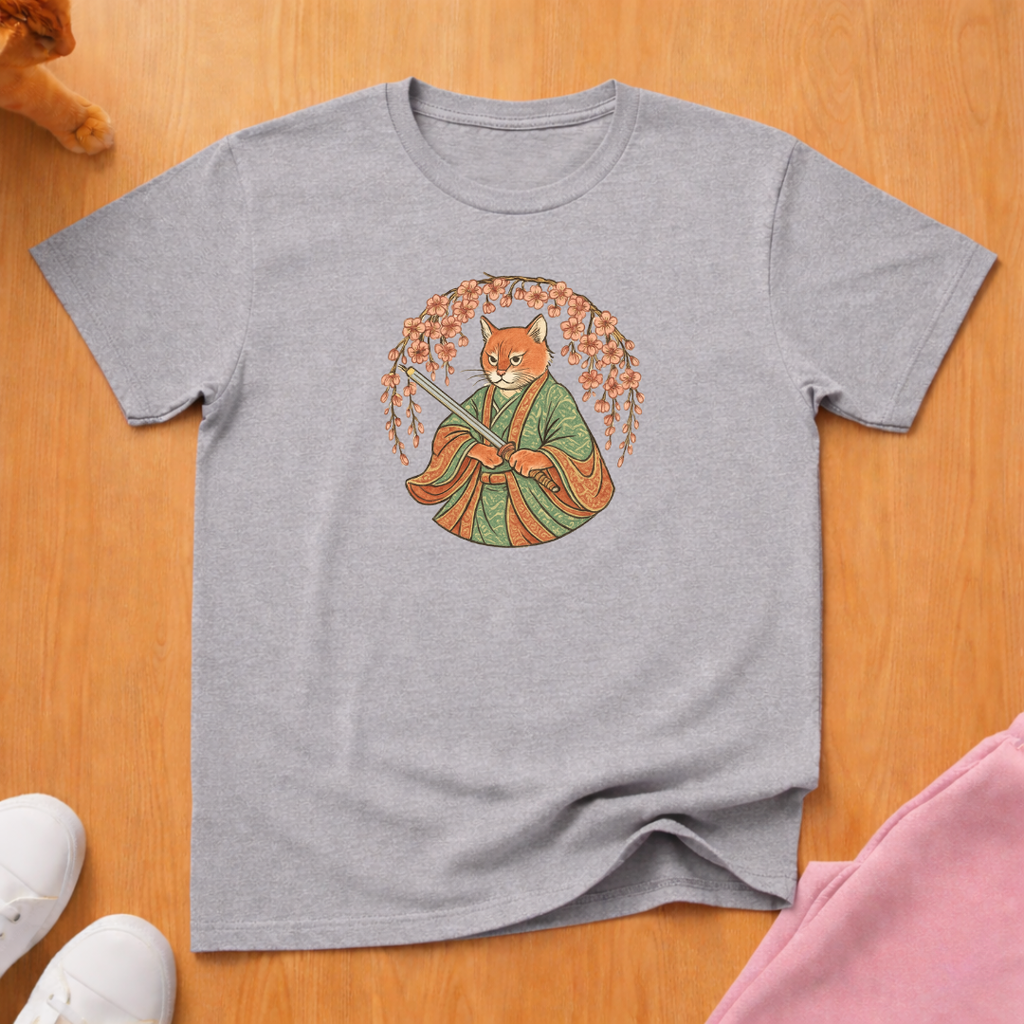 Bushido cat samurai cat T-shirt