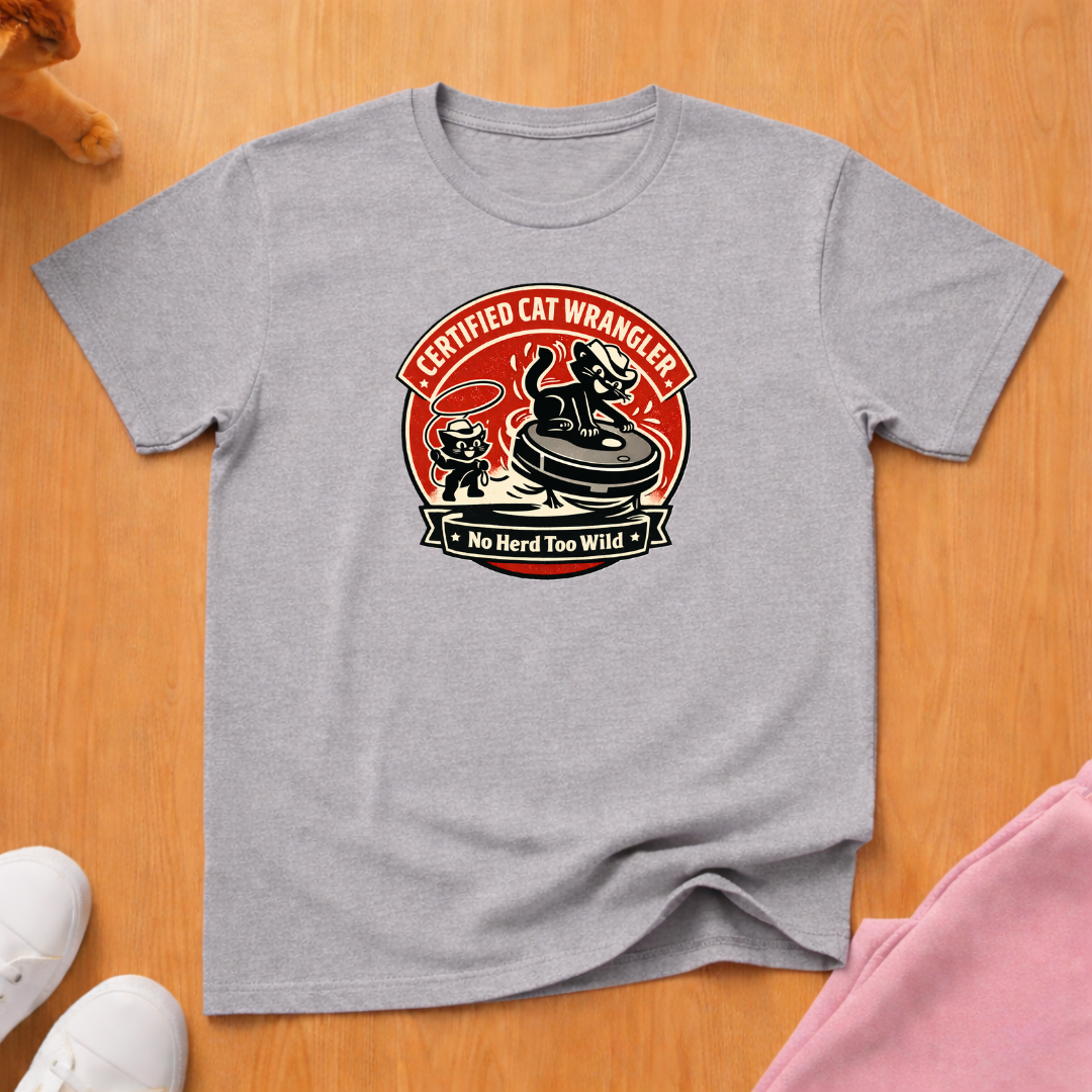 Certified cat wrangler T-shirt