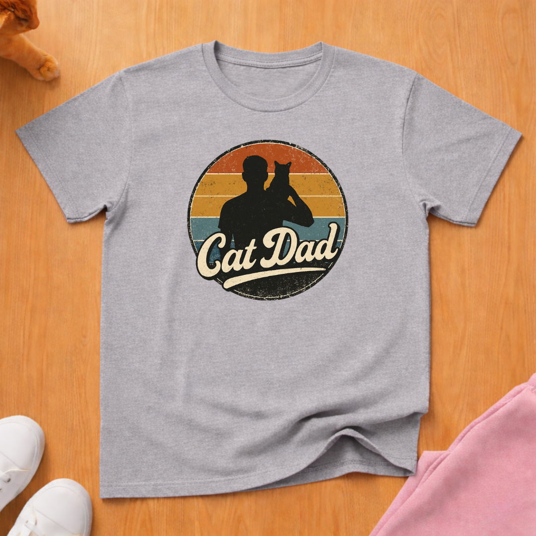 Retro Cat Dad 2 cat T-shirt