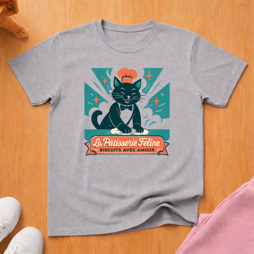 Biscuit making French cat T-shirt