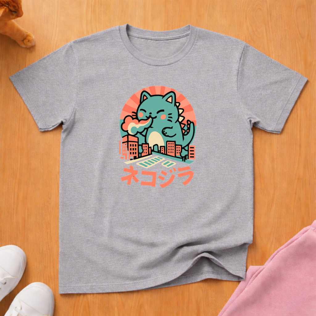 Cute Kaiju cat T-shirt
