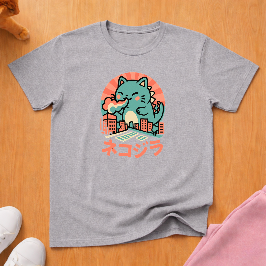 Cute Kaiju cat T-shirt