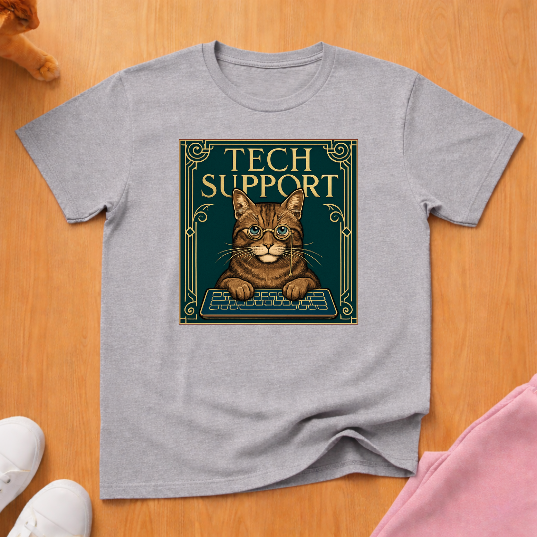 Tech Support Cat T-Shirt