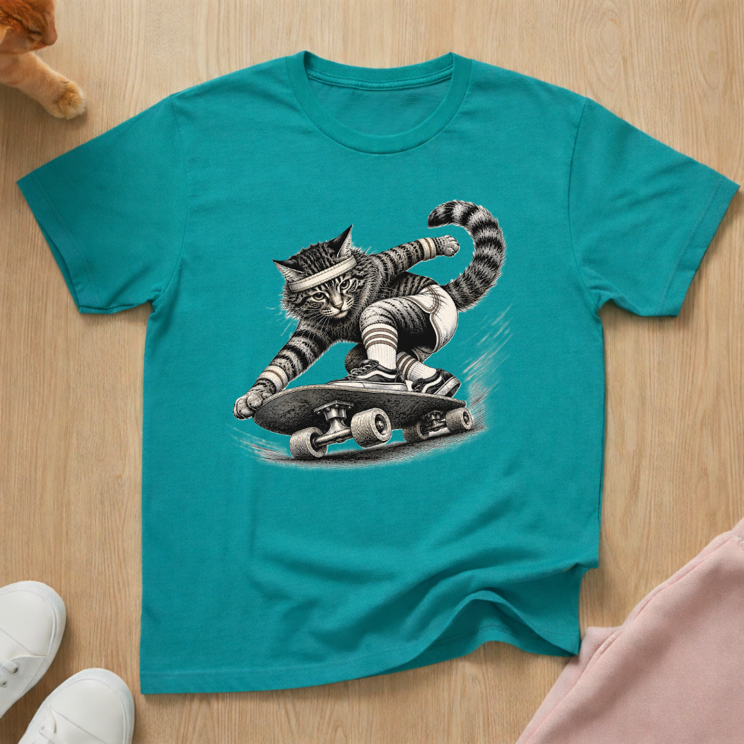 Skateboard cat T-shirt