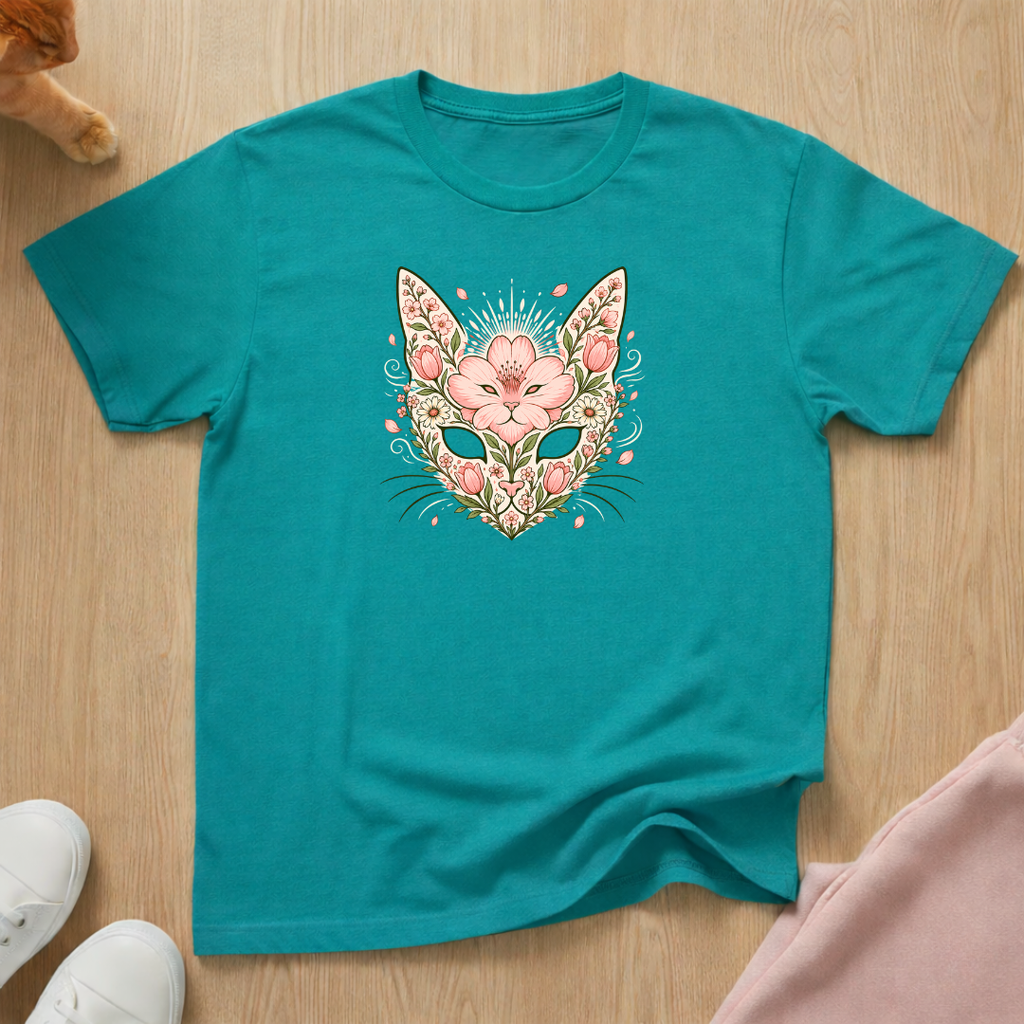 Spring floral cat T-shirt