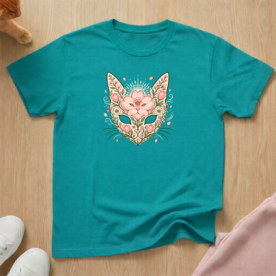 Spring floral cat T-shirt