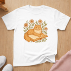 Orange Tabby Book cat T-shirt
