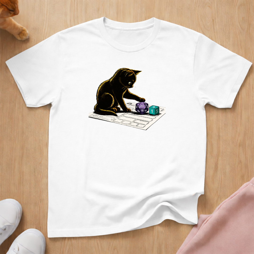 Kitten with dice T-shirt