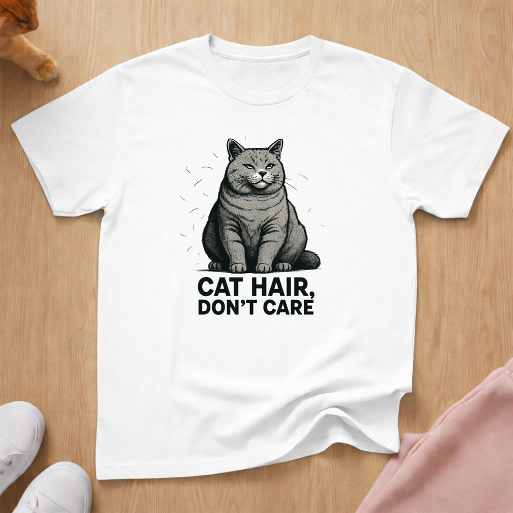 Cat Hair, Don't Care 2 cat T-shirt