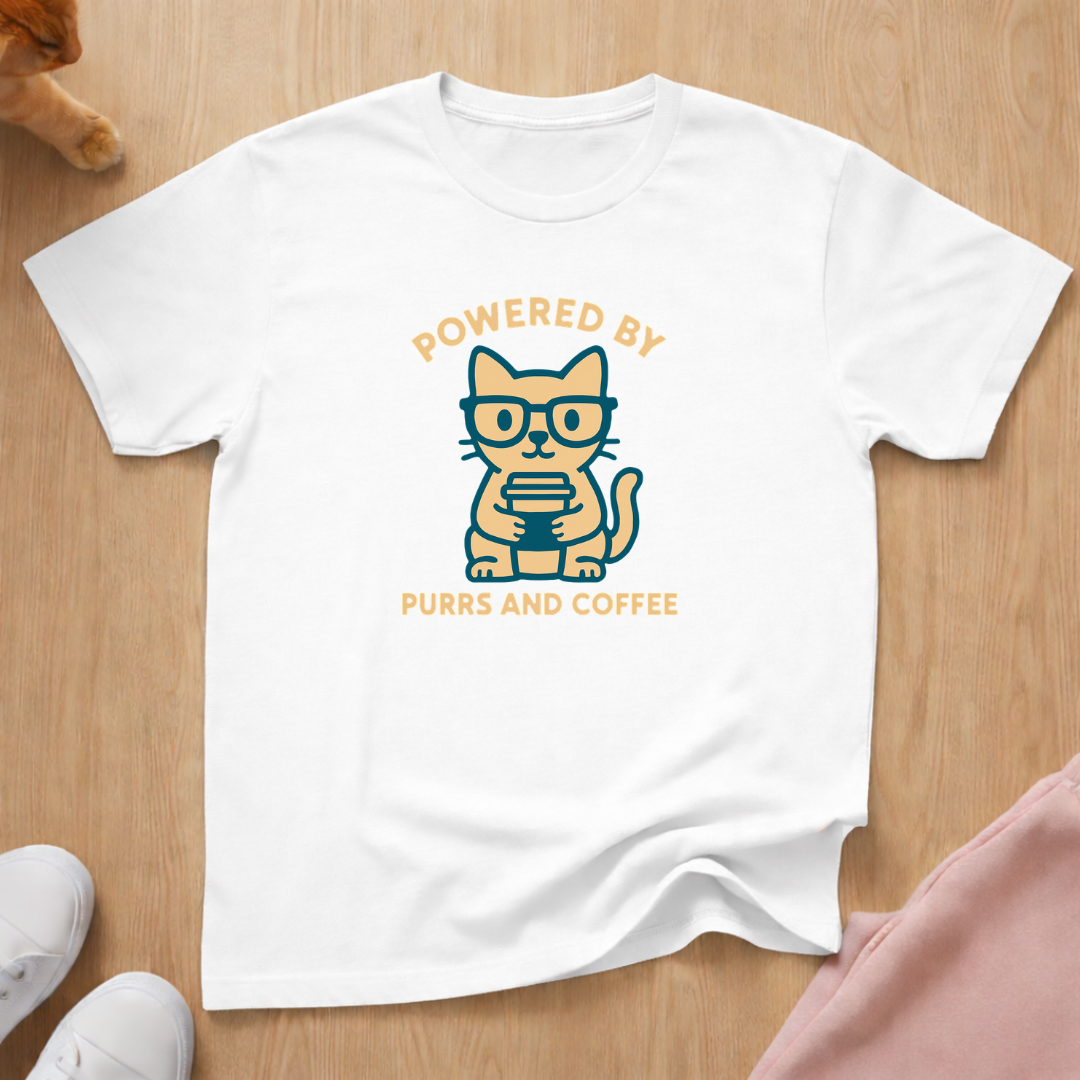 Powered by cat T-shirt