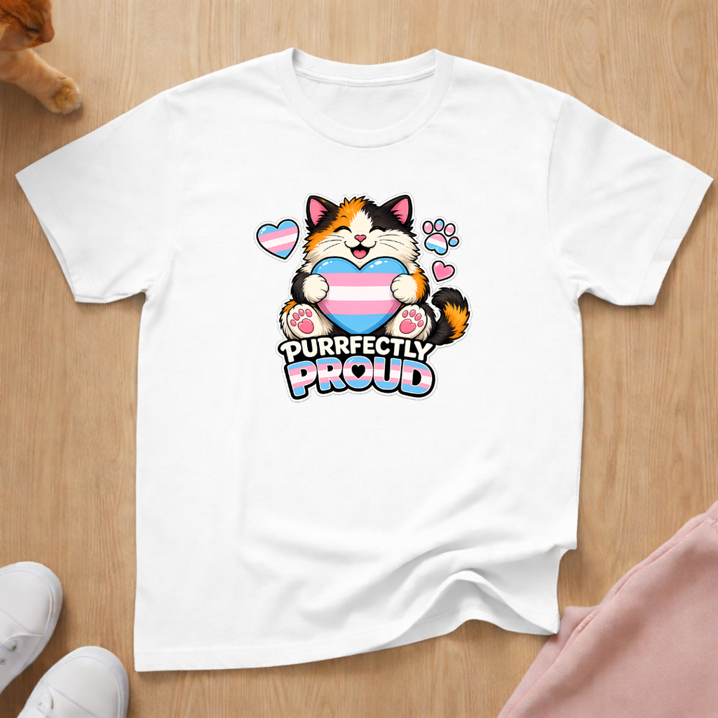 Purrfectly proud trans T-shirt