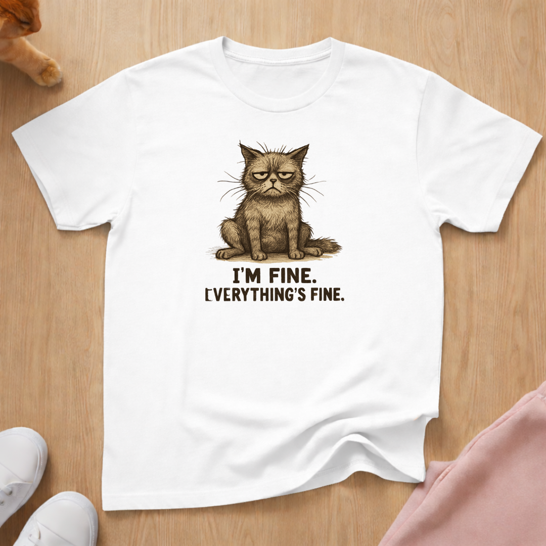 I'm Fine cat T-shirt