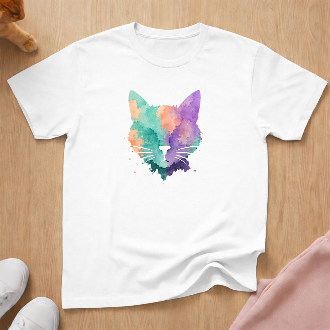 Watercolor cat T-shirt