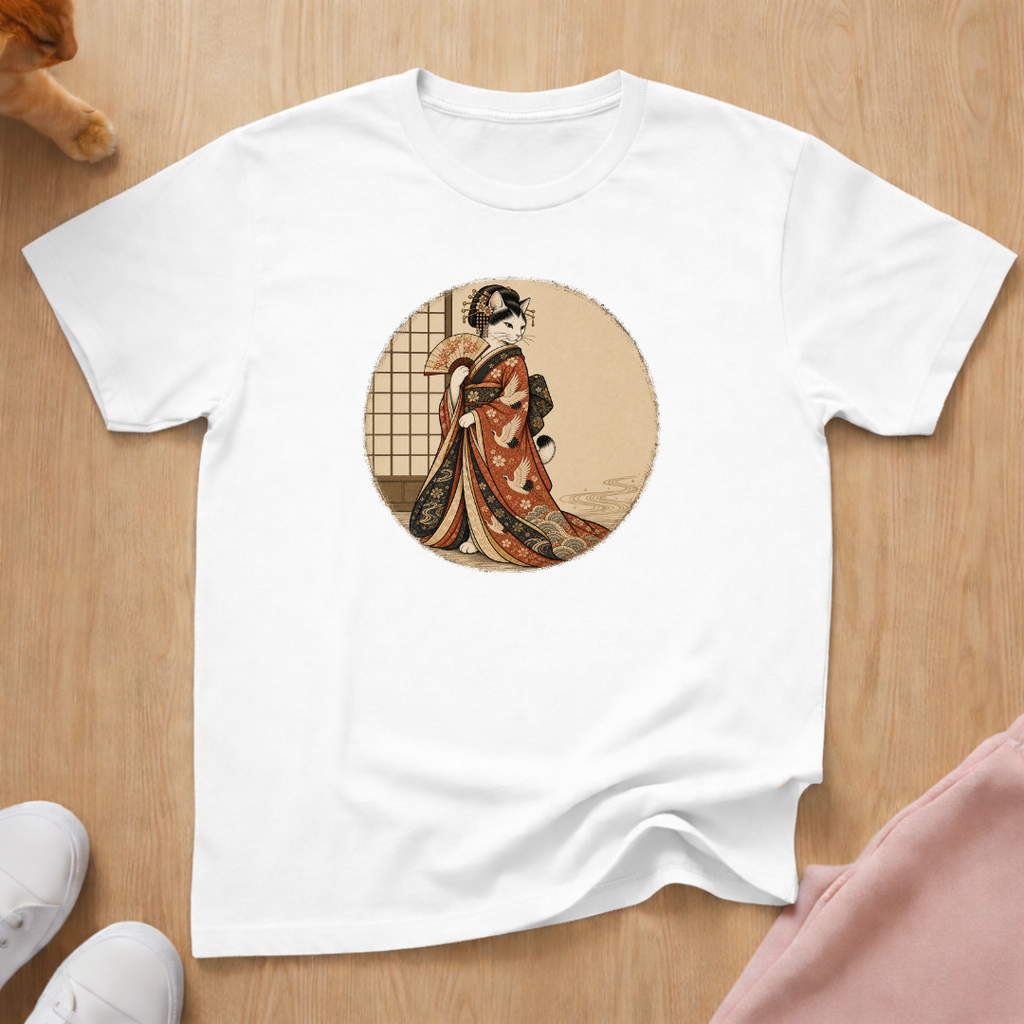 Geisha cat fan T-shirt