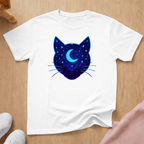 Stars and Moon silhouette cat T-shirt