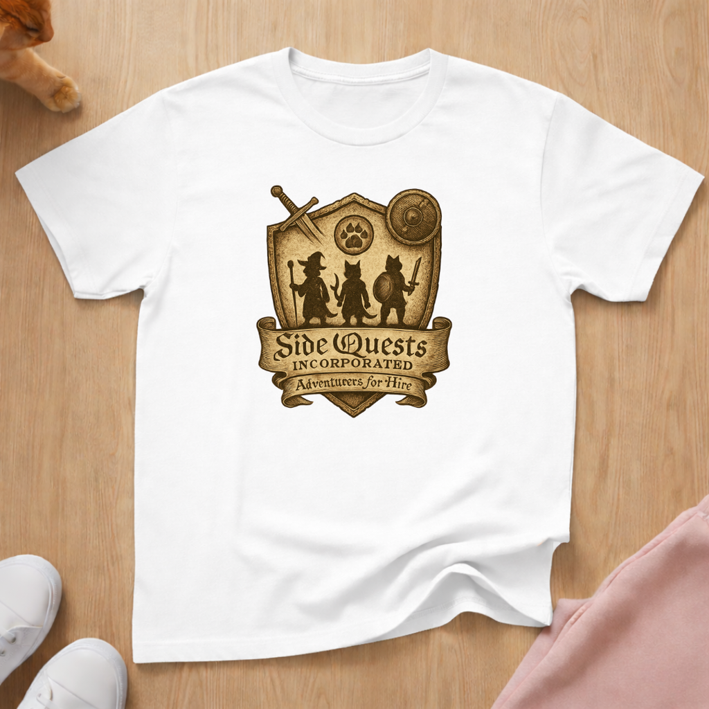 Side Quests 3 cat T-shirt