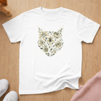 Floral cat silhouette 2 cat T-shirt