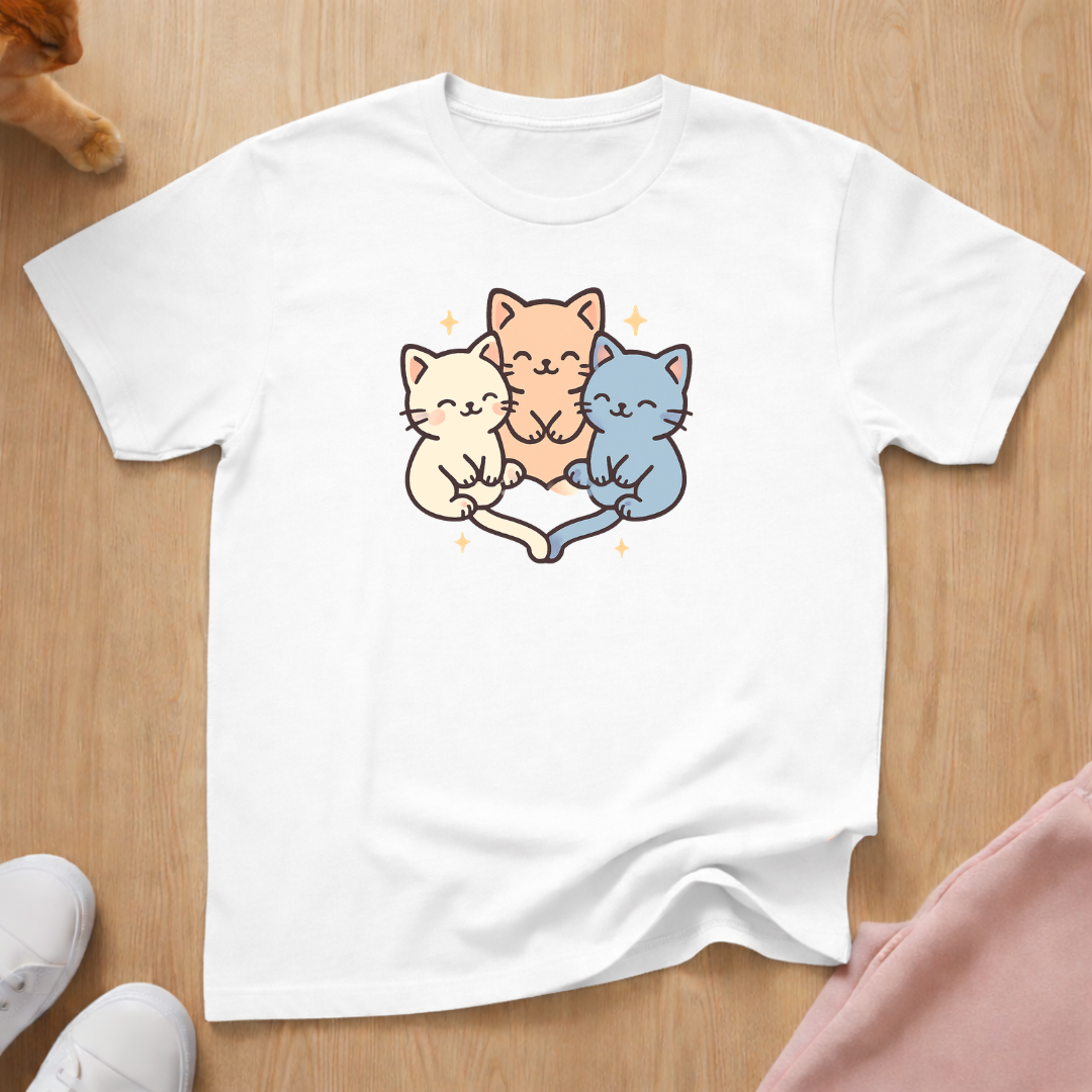 Cute cat tail heart cat T-shirt