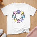 Cute cat circle cat T-shirt