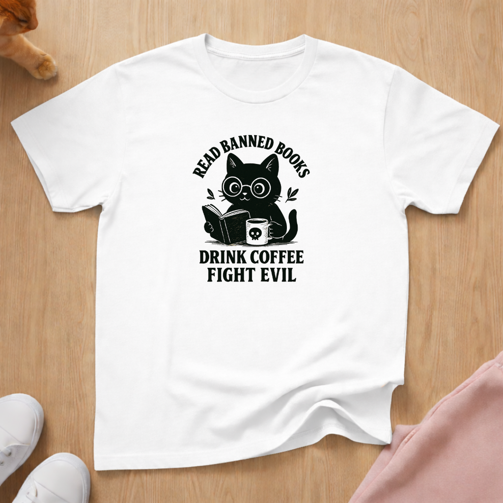 Read banned books cat T-shirt