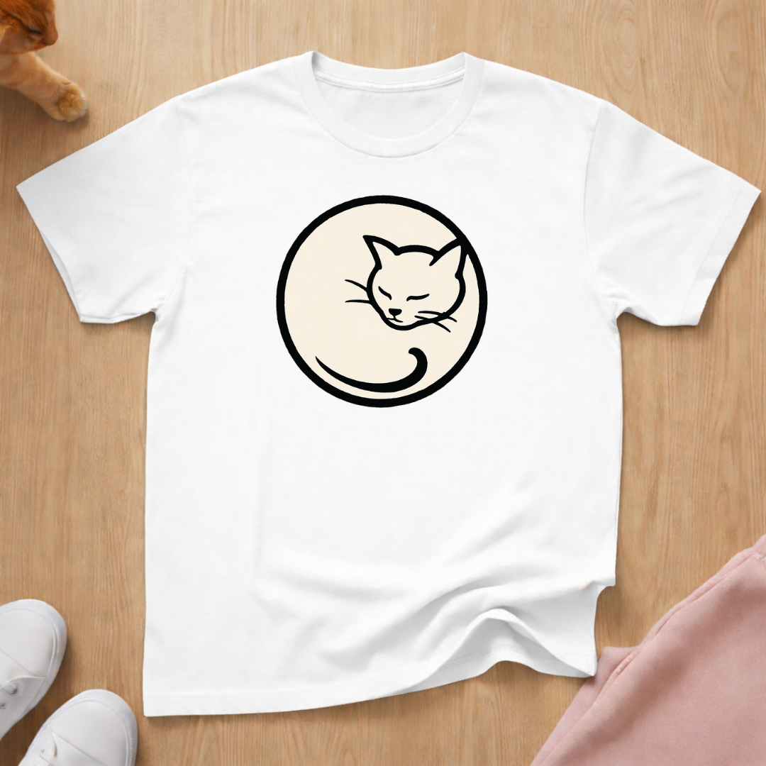 Curled Cat cat T-shirt