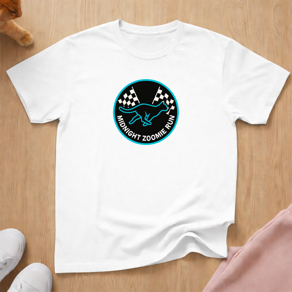 Midnight zoomie run 2 cat T-shirt