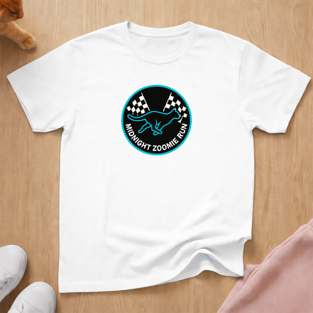 Midnight zoomie run 2 cat T-shirt