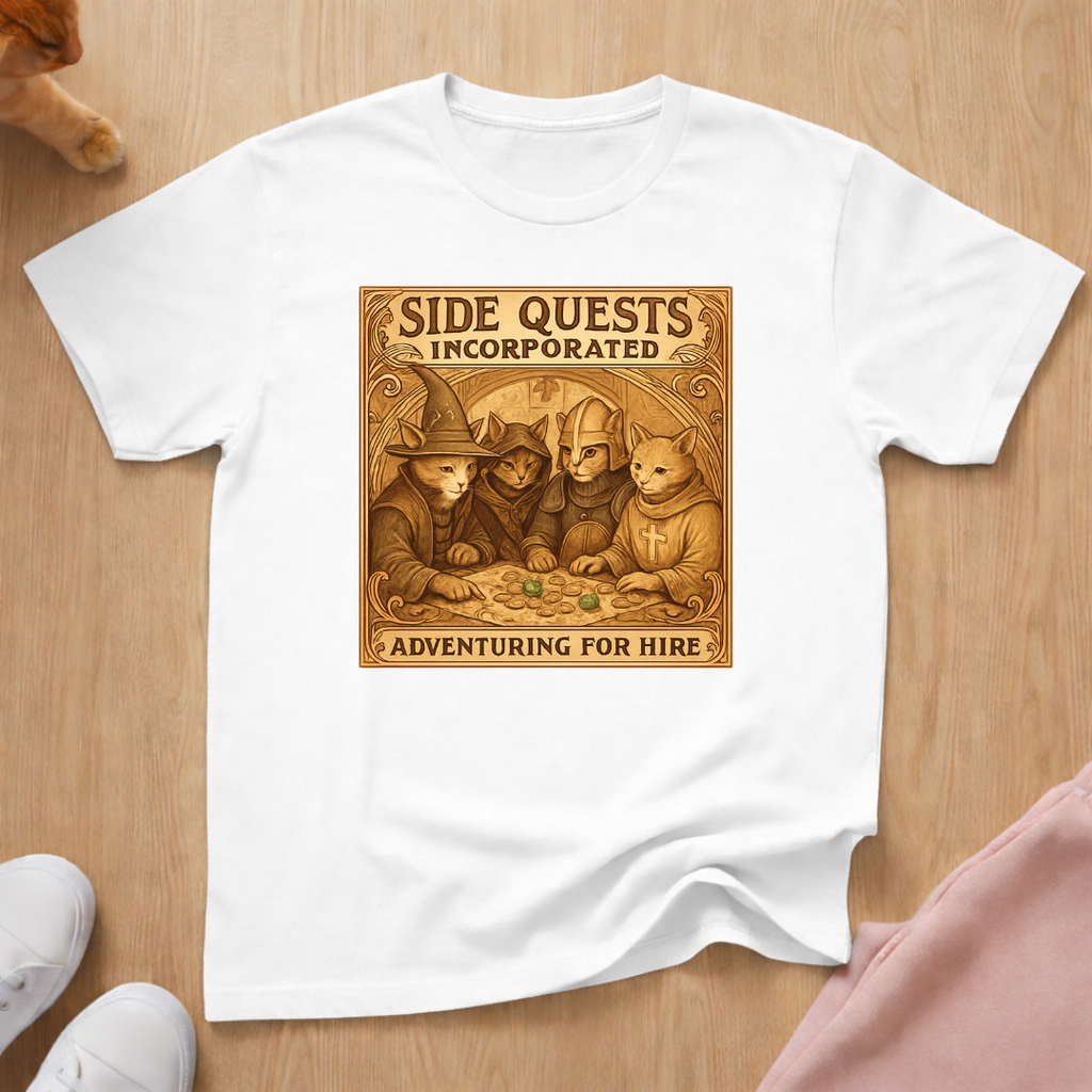 Side Quests cat T-shirt