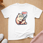 Chonky What? knife cat T-shirt