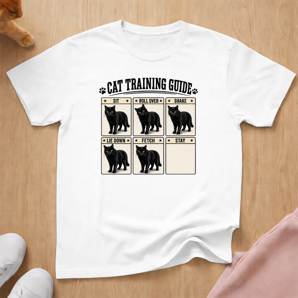Cat training guide (dark) T-shirt