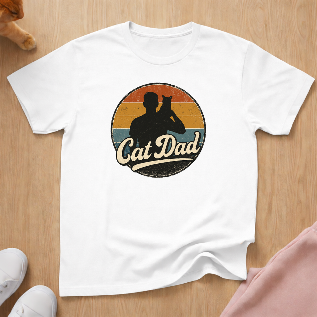 Retro Cat Dad 2 cat T-shirt
