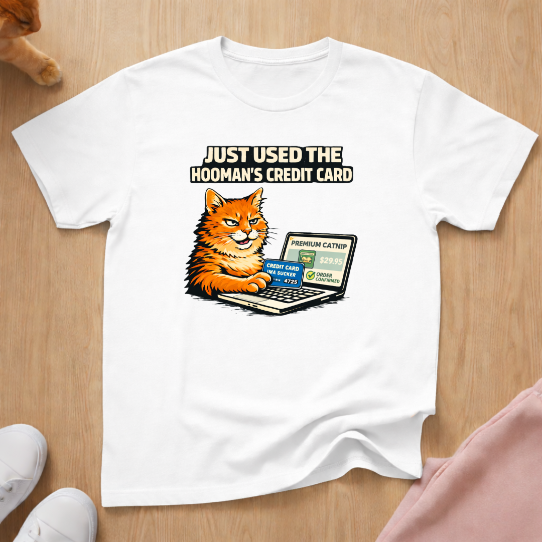 Hooman's credit card T-shirt