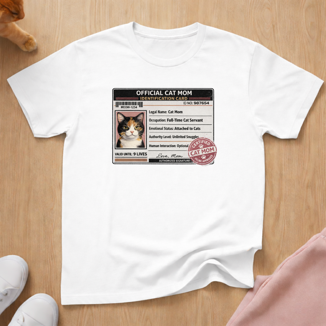 Cat mom ID T-shirt
