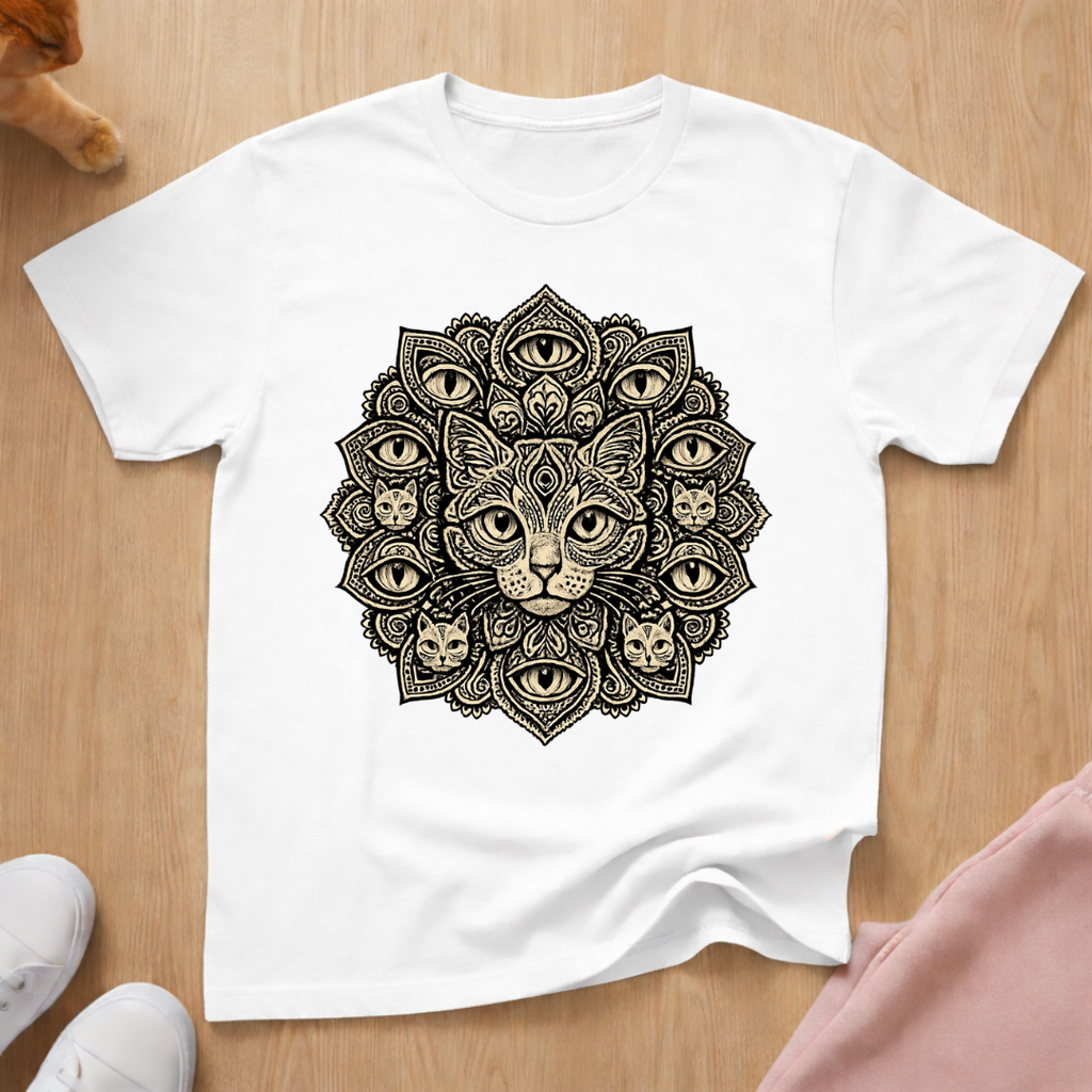 Mandala cat T-shirt